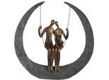 Dekofigur CASABLANCA BY GILDE "Skulptur Swing, bronzefarben/grau", orange (bronzefarben, grau), B:32cm H:30cm T:9cm, Polyresin, Dekofiguren, Dekofigur, bronzefarben/grau, Polyresin
