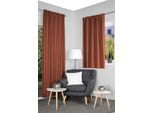 Vorhang HOME WOHNIDEEN "ESKAMIO" Gr. 1, orange (terra), B:135cm H:145cm, Polyester, Gardinen, Vorhang, Thermo, Blickdicht, Leinenstruktur, Überbreite, Topseller