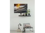 Leinwandbild KOMAR "Star Wars The Mandalorian Space Fight", grau (farbe bild(er): grau), Disney, 1 Stk., Vlies, Bilder, Leinwandbild, 90 x 60 cm (Breite x Höhe) - Kinderzimmer, Dekoration