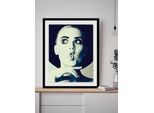 Bild QUEENCE "Duckface", schwarz (farbe rahmen: schwarz, farbe bild(er): schwarz), B:40cm H:50cm, Acrylglas, Holz, Papier, Bilder, Bild, HD Premium Poster-Druck inkl. Holzrahmen
