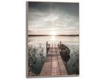 Wandbild REINDERS "Slim Frame Wood 50x70 Scandic Jetty", blau (farbe bild(er): blau), B:50cm H:70cm T:2cm, MDF, Bilder, Wandbild
