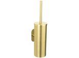 WC-Garnitur WENKO "Turbo-Loc Orea geschlossen", gold, B:9cm H:39,5cm L:12,5cm, Edelstahl, Reinigungsbürsten, WC-Garnitur, Befestigen ohne Bohren