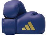 Boxhandschuhe ADIDAS PERFORMANCE "Speed 50" Gr. 16, blau (blau, goldfarben), Boxhandschuhe, 16 16, Obermaterial: 100% Kunstleder, Boxhandschuhe