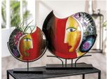 Bodenvase CASABLANCA BY GILDE "Dekovase Face "Cloe", bunt, B:45cm H:48cm T:11cm, Glas, Metall, Vasen, Bodenvase