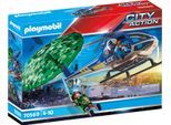 Konstruktions-Spielset PLAYMOBIL "Polizei-Hubschrauber: Fallschirm-Verfolgung (70569), My Action Heroes", bunt, Spielbausteine, Kinder, Kunststoff, Konstruktions-Spielset, Made in Germany
