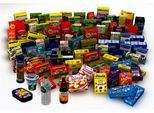 Kaufladensortiment TANNER "Einkaufs-Set 95tlg. mit vielen verschiedenen Markenminiaturen", bunt, Kaufladensortimente, Kinder, Kunststoff, Pappe, Kaufladensortiment