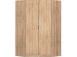 Kleiderschrank RAUCH "Eckschrank Schrank Ankleidezimmer Schlafzimmer Garderobe LAGOA", eiche sonoma, B:117cm H:197cm T:117cm, Holzwerkstoff, Schränke, Kleiderschrank, voll ausgestattet viel Stauraum, optional mit Aufsatz MADE IN GERMANY