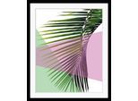 Bild QUEENCE "Philipp", bunt (farbe rahmen: schwarz, farbe bild(er): grün, lila), B:50cm H:70cm, Acrylglas, Holz, Papier, Bilder, Bild, HD Premium Poster-Druck inkl. Holzrahmen