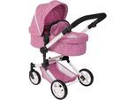 Kombi-Puppenwagen CHIC2000 "Linus", rosa (jeans pink), Puppenwagen, KinderB:42cm H:82cm T:72cm, Kunststoff, Polyester, Stahl, Kombi-Puppenwagen, mit schwenkbaren Vorderrädern, B:42cm H:82cm T:72cm