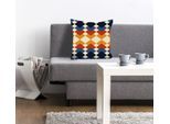 Dekokissen QUEENCE "Derek", bunt (bunt, bedruckt), B:40cm L:40cm, Polyester, Dekokissen_Sitzkissen_Kissenhüllen, Dekokissen, mit bunten Zacken