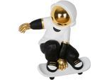 Wanddekoobjekt GILDE "Wandobjekt Astronaut Skateboard schwarz; weiß H. 44,5 cm", schwarz-weiß (schwarz, weiß), B:38,5cm H:44,5cm T:14cm, Kunstharz, Wanddekoobjekte, Wanddekoobjekt