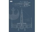 Bild KOMAR "Star Wars Blueprint X-Wing", schwarz-weiß (farbe bild(er): schwarz, weiß), B:40cm H:50cm, Holz, Papier, Bilder, Bild, Wandbild zur Dekoration im Kinderzimmer - ohne Rahmen