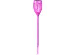 LED Gartenfackel BONETTI, lila, H:72cm, Leuchten, LED Gartenfackel, LED Solar Gartenfackel mit realer Flamme 3er Set