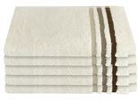 Gästehandtücher SCHIESSER "Skyline Color aus 100 % Baumwolle mit eleganter Streifenbordüre", beige (creme), B:30cm L:50cm, Frottier, Frottier, Handtücher, Gästehandtücher, MADE IN GREEN by OEKO-TEX