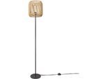 PACO HOME Stehlampe "Pedro", schwarz (natur, schwarz), 1, Ø 28cm H: 150,5cm, Leuchten, moderne LED Lampe in Boho Optik, Wohnzimmer, Schlafzimmer, Fassung E27, Stehlampe
