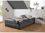 Boxbett HOME AFFAIRE "Niemes inkl. Bettkasten und Topper, auch in Überlänge erhältlich", anthrazit, B:144cm L:204cm, Komplettbetten, Boxbett, Boxbett ohne Kopfteil, inkl. Topper