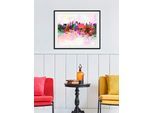 Bild QUEENCE "City Color Splash", bunt (farbe rahmen: schwarz, farbe bild(er): bunt), B:50cm H:40cm, Acrylglas, Holz, Papier, Bilder, Bild, HD Premium Poster-Druck inkl. Holzrahmen