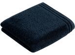 Badetuch VOSSEN "Calypso Feeling", blau (marine blau), B:50cm L:100cm, Walkfrottee, Obermaterial: 100% Baumwolle, Handtücher, Badetuch, mit schmaler Bordüre, aus 100% hochwerter Baumwolle, Vegan, einfarbig