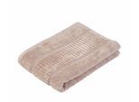 Badetuch GÖZZE "BIO Frottier", grau (taupe), B:70cm L:140cm, Walkfrottee, Obermaterial: 100% Baumwolle, Handtücher, Badetuch, Bio-Baumwolle, Uni-Farben, mit geschorener Bordüre, Pastell Farben