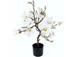 Kunstbaum I.GE.A. "Magnolienbaum", weiß, B:50cm H:58cm, Obermaterial: 90% Kunststoff, 10% Polyester, Kunstpflanzen, Kunstbaum, im Kunststofftopf