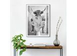 Bild mit Rahmen REINDERS "Highlander Toilet", schwarz (farbe bild(er): schwarz), B:50cm H:70cm T:1,6cm, Holzwerkstoff, Bilder, Bild mit Rahmen