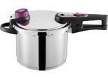 Schnellkochtopf GSW "System Plus", silber (edelstahlfarben), H:17cm Ø:22cm, Töpfe, Schnellkochtopf, Dampfkochtopf, Ersatzdichtungsring und Einsatz, Ø 22cm, 6 L, Induktion