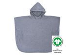 Badeponcho WÖRNER "at home", grau (dunkelgrau), L:60cm, Baumwoll-Webfrottier, Hausmäntel, Badeponcho, Biobaumwolle, maschinenwaschbar, trocknergeeignet