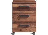 Rollcontainer FORTE "Clif", grau (old – wood vintage, betonoptik dunkelgrau), B:40cm H:56,4cm T:41,6cm, Dekorfolie, Holzwerkstoff, Kunststoff, Metall, Rollwagen, Rollcontainer, Schreibtischcontainer im Industriestil