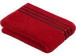 Badetuch VOSSEN "Cult de Luxe", rot (purpur), B:67cm L:140cm, Walkfrottee, Walkfrottee, Handtücher, Badetuch, mit Glanzbordüre