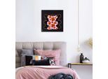 Leinwandbild QUEENCE "Bears XI", rosa (farbe bild(er): rosa), B:60cm H:60cm, Holzrahmen, Leinwand, Bilder, Leinwandbild, Premium-Leinwandstoff, Handarbeit aus Deutschland