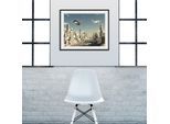 Bild QUEENCE "FUTURAMA", grau (farbe rahmen: schwarz, farbe bild(er): grau), B:70cm H:50cm, Acrylglas, Holz, Papier, Bilder, Bild, HD Premium Poster-Druck inkl. Holzrahmen