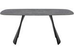 Esstisch MCA FURNITURE "TOBELO Wangentisch 180x90cm", anthrazit marmoriert, schwarz matt lackiert, anthrazit marmoriert, B:180cm H:76cm T:90cm, Keramik anthrazit marmoriert, 11 mm;Gestell: Metall, schwarz matt lackiert, Tische, Esstisch, Keramik, Metall, schwarz marmoriert, dining table, 4-6 Personen