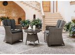 Balkonset DESTINY "LUNA MALAGA", grau (vintage grau, grau, vintage grau, grau), Polyester, Aluminium, Geflecht Rattan, Glas, Sitzmöbel-Sets, Balkonset, Aluminium, Polyrattan