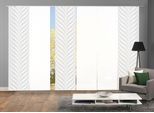Schiebegardine HOME WOHNIDEEN "MURRAY 6er SET" Gr. 1, grau, B:60cm H:245cm, Polyester, Gardinen, Schiebegardine, Schiebevorhang Digidruck 6er Set MURRAY