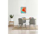 Bild QUEENCE "Nils", orange (farbe rahmen: schwarz, farbe bild(er): orange), B:40cm H:50cm, Acrylglas, Holz, Papier, Bilder, Bild, HD Premium Poster-Druck inkl. Holzrahmen