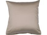Kissenbezug JANINE "Colors Mako Satin", braun (cappuccino), B:80cm L:80cm, Mako-Satin, Mako-Satin, Kissenbezüge, Kissenbezug, mit Reißverschluss, uni Kissenhülle, feinfädig, 100% Baumwolle