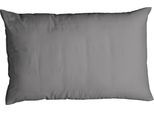 Kissenbezug CASATEX "Uni", grau (dunkel, graphit), B:40cm L:80cm, Satin, Baumwolle, Kissenbezüge, Kissenbezug, Uni Design, Reißverschluss, tolle Farben