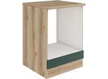 Herdumbauschrank OPTIFIT "Bella", grün (steingrün, wildeiche, wildeiche), B:60cm H:84,8cm T:60cm, Holzwerkstoff, Schränke, Herdumbauschrank, Breite 60 cm, Nischenmaße B/T/H 56,7/55,5/59,5 cm