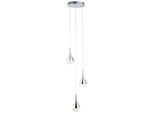 BRILLIANT Pendelleuchte "Frizzante", grau (chrom), 3, Ø 26cm H: 143,5cm, 1 Stk., Leuchten, LED Hängelampe 3flg chrom easyDim, Pendelleuchte