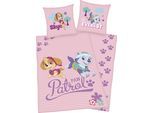 Kinderbettwäsche PAW PATROL "Skye und Everest", rosa, B/L: 135cm x 200cm, 1 Stk., 1 Stk., Linon, B/L: 80cm x 80cm, Linon, Obermaterial: 100% Baumwolle, Bettwäsche, Kinderbettwäsche, mit tollem Paw Patrol Motiv