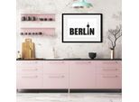 Bild QUEENCE "Berlin Tower", weiß (farbe rahmen: schwarz, farbe bild(er): weiß), B:70cm H:50cm, Acrylglas, Holz, Papier, Bilder, Bild, HD Premium Poster-Druck inkl. Holzrahmen