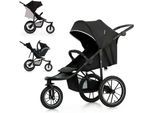 Kombi-Kinderwagen KINDERKRAFT "HELSI 2", Baby, schwarz, Stahl, Kinderwagen Kombi-Kinderwagen