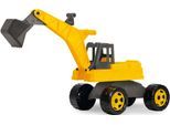 Spielzeug-Aufsitzbagger LENA "Eco GIGA TRUCKS", gelb, Spielzeugfahrzeuge, KinderT:70cm, Kunststoff, Spielzeug-Aufsitzbagger, Made in Europe, T:70cm