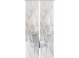 Schiebegardine VISION S "MARMOSA 2er SET" Gr. 1, grau (goldfarben, grau), B:60cm H:260cm, Polyester, Gardinen, Schiebegardine, Bambus-Optik, Digital bedruckt