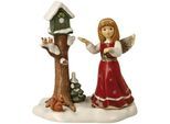 Engelfigur GOEBEL "Engel - Himmlischer Besuch, Weihnachtsdeko, Höhe ca. 19,5 cm", bunt, B:11cm H:19,5cm T:18cm, Steingut, Dekofiguren, Engelfigur, Sammlerfigur, Weihnachtsfigur, Dekofigur aus Steingut