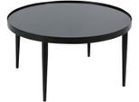 Couchtisch HELA "RON", schwarz (schwarz, schwarz, schwarz), B/H/T: 80cm x 40cm x 80cm, Tische, Couchtisch, Couchtisch rund; Glasplatte Schwarz; Vierfußgestell
