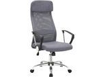 Drehstuhl SALESFEVER "Komfortabler Stuhl fürs Büro", grau (grau, chromfarben, grau), B:62cm H:118cm T:60cm, Stühle, Drehstuhl, Charmantes Design mit Schmetterlingsmechanismus