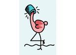 Leinwandbild QUEENCE "Flamingo", rosa (farbe bild(er): rosa), B:40cm H:60cm T:2cm, Canvas, Holzrahmen, Bilder, Leinwandbild, Premium-Leinwandstoff, Handarbeit aus Deutschland