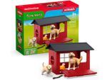 Spielwelt SCHLEICH "FARM WORLD, Hundehütte mit Goldenretrievern (42722)", bunt, Spielfigurenwelten, Kinder, Kunststoff, Spielwelt