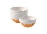Schale VILLEROY & BOCH "Müslischalen Fleur Couleur ø 14,1 cm 4er Set", gelb (soleil), L:14,1cm, Schüsseln, Schale